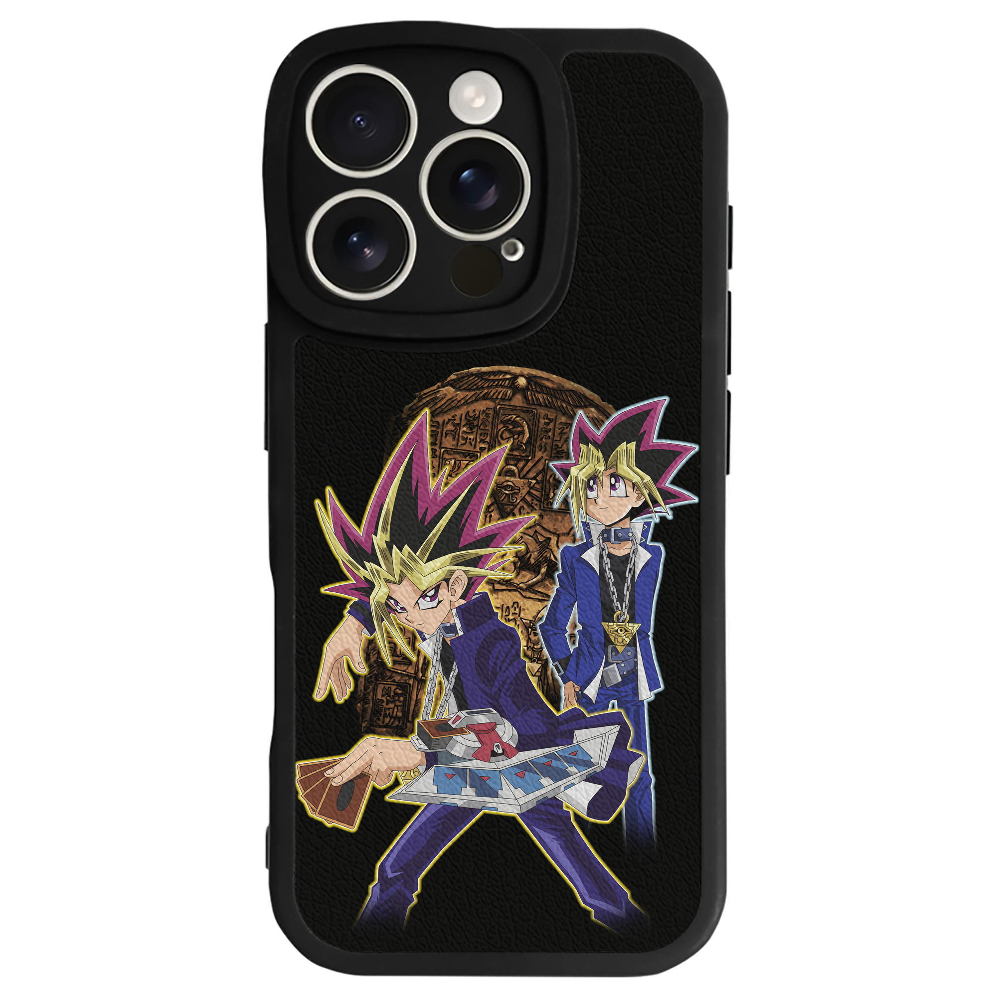 （画像用） 遊☆戯☆王 Yu-Gi-Oh! 【iPhone 16シリーズ対応】シリコンスマホケース（レザー調） 材質：シリコン